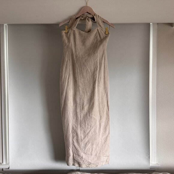 DISSH Willow Natural Linen Halter Dress – Size US 4 / AU 8 - Picture 8 of 8